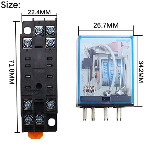 Relais DPDT MY2NJ bobine AC commande électrique avec socle