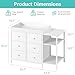 BOLUO Baby Dresser with Changing Table Top, Black Changing Table Dresser with 6 Fabric Drawers Diaper Changing Station with Storage Shelf for Nursery Modern