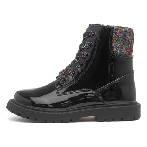 Image of Walkright Emma Girls Black Patent Zip Ankle Boot - Size 8 Child UK - Black