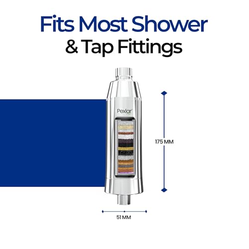 Image of Pexlar SFA25 Pro - Water Filter for Tap - Hard Water Softener for Tap & Shower - Control Hair Fall - for Better Hair and Skin - with Universal Cartridge - 1 Pack
