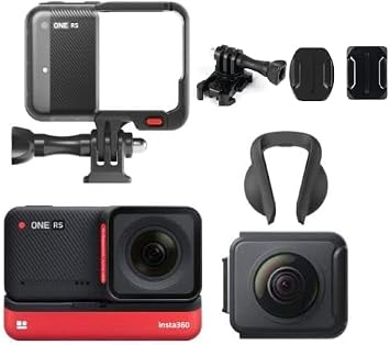Insta360 ONE RS Twin Edition Waterproof 4K 60fps Action Camera 5.7K 360 Camera 48MP Photo Active HDR with Free Helmet Mount Kit