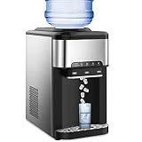 COWSAR Water Cooler Dispenser with Built-in Ice Maker, Water Dispenser Countertop for 3-5 Gallon Bot