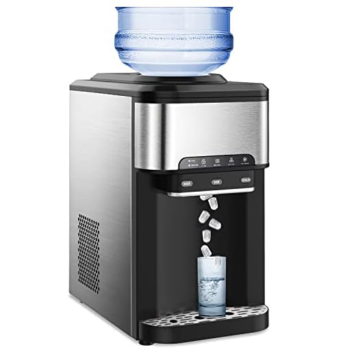 COWSAR Water Cooler Dispenser with Built-in Ice Maker, Water Dispenser Countertop for 3-5 Gallon Bottle, 3 Temperature Settings - Hot, Cold & Room Water