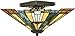 Quoizel TFIK1714VA Inglenook Tiffany Semi-Flush Ceiling Lighting, 2-Light, 120 Watts, Valiant Bronze (8" H x 14" W)