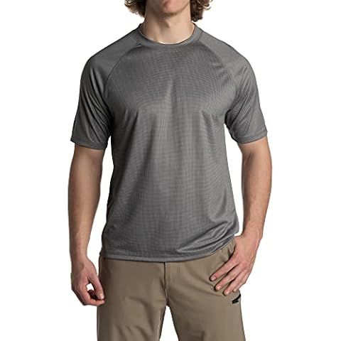 ZeroXposur Mens Sun Shirt UPF 50+ - Lightweight, Quick-Dry Swim Shirts - Short-Sleeve Rash Guard for Men (Metal Dione, Medium) Cover