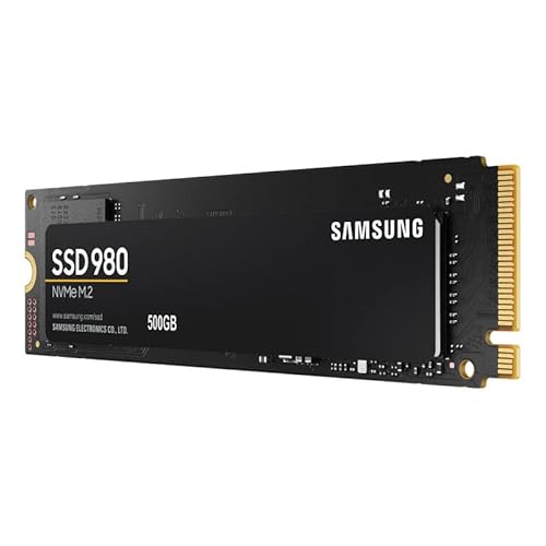 Samsung 980 NVMe M.2 SSD, 500 GB, PCIe 3.0, 3.500 MB/s Lesen, 3.000 MB/s Schreiben, Interne SSD für Gaming und Alltagsanwendungen, MZ-V8V500BW