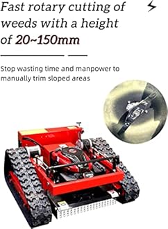 Smart Lawn Mower with Remote Control - Gas Powered and Crawler, 7.5/HP, 30° Slope Capacity, Ideal for Farms, Home Gardens, Orchards and Lawn Care