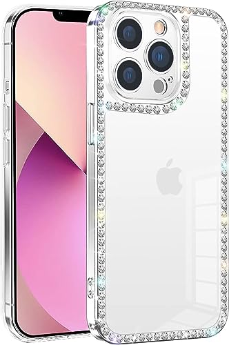Coque iPhone 15 Pro transparente strass évite rayures femme
