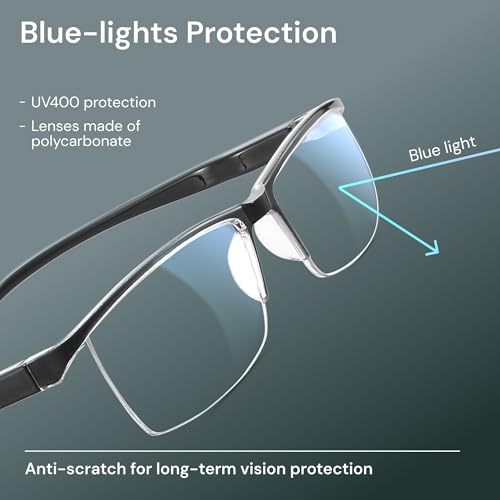 gaoye 6 pack executive style reading glasses men - durable readers with blue light filtering - comfortable fit with tr90