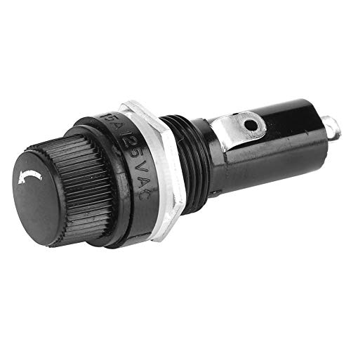 10 PZ 6 X 30mm Portafusibili Nero Tipo Tubo Piatto...