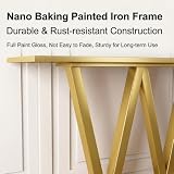 Console Table, Faux Marble Entryway Table with Shelves, Metal Base