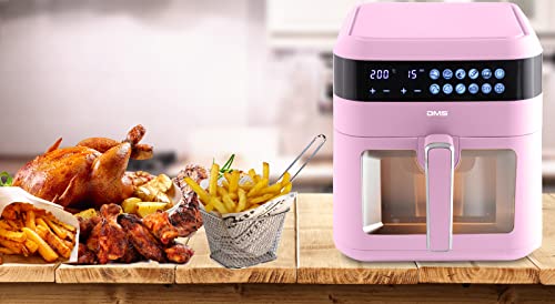 Foto von DMS XXXL 7 Liter Heißluftfritteuse | fritteuse | Backofen | Heißluftgrill | Cooker | fettfrei und ohne Öl | inklusive 10 Programmen und digitalem Touch Display | Timer | HFG-7 (Rosa)