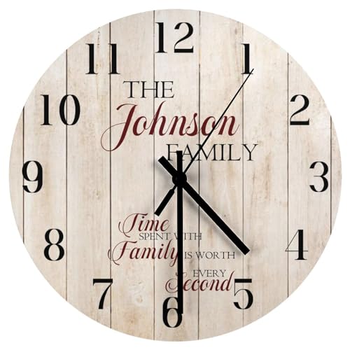 EQEY Custom Family Name Wall Clock