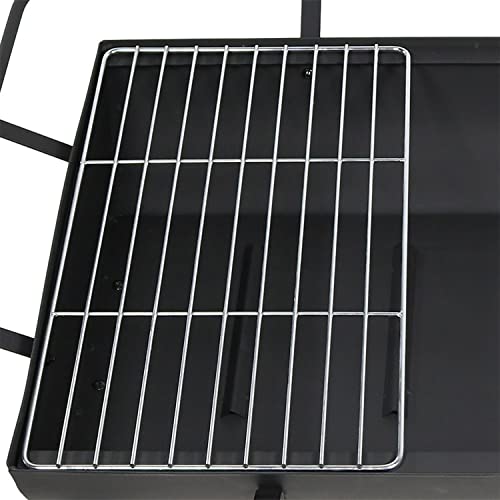 Sunnydaze Northland Outdoor Rectangular Fire Pit With Grill - 36-Inch Large Wood-Burning Patio & Backyard Fire Pit For Outside With Cooking Bbq Grill Grate, Spark Screen, Poker And Cover #TOP5