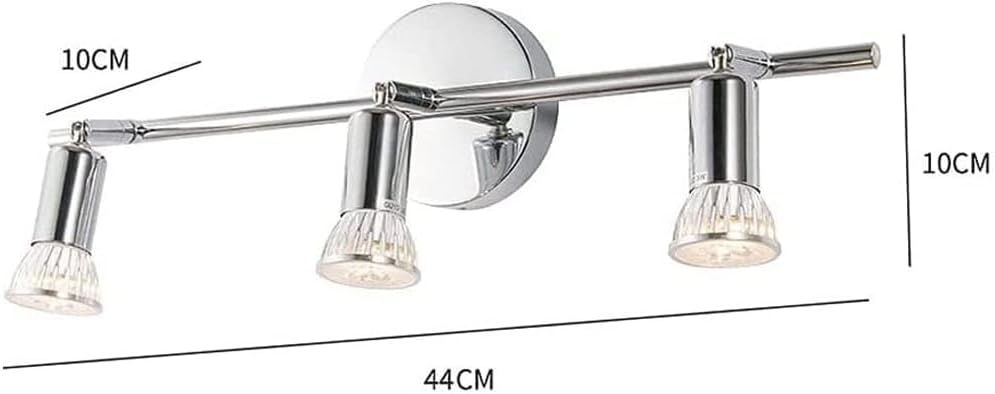 Wall Lamp Ceiling Swivel Spot Light,Adjustable Spotlight Accent Lamp, 3 Way Fixed Track Ceiling Lamp Lighting Fixtures Chrome Vanity Mirror Lamps,for Various Rooms,