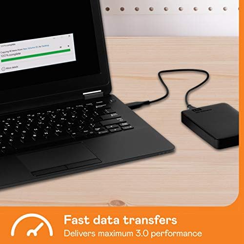 Western Digital WD 5TB Elements Portable External Hard Drive for Windows, USB 3.2 Gen 1/USB 3.0 for PC & Mac, Plug and Play Ready - WDBU6Y0050BBK-WESN - 5