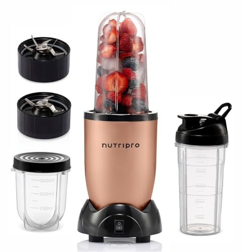NutriPro Juicer Mixer Grinder - Smoothie Maker - 500 Watts (3 Jars & 2 Blades, Gold) - 2 Year Warranty Online at Low Prices in India — photo 2