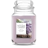 Yankee Candle Dried Lavender & Oak, Scented Candle, 22oz Large Jar with up to 150 Hour Burn Time, Giftable, Birthdays