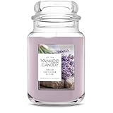 Yankee Candle, Dried Lavender & Oak Fall Scented Candle, 22oz Large Jar with up to 150 Hour Burn Time