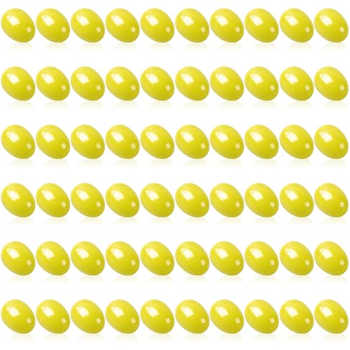 yptniginu Easter Eggs 2.4” - Yellow Fillable Easter Eggs - 60 Pcs Easter Basket Stuffers - Yellow Eggs Bowl and Vase Filler Faux for DIY Spring and Easter Decorations (Yellow)