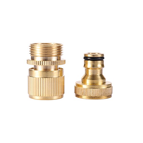 3Sets Garden Hose Quick Connect 3/4 Inch Ght Brass Easy Connector Fitting - Quick Disconnect Hose Fittings Male And Female (3Pair) #TOP1