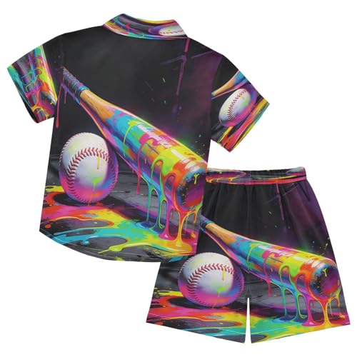 Image of Boccsty Ice Cream Drip Boy Summer Shorts Sets Hawaiian Toddler Boys T-Shirt & Pants 2 Pcs 3T-10T