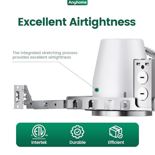 Anyhome 12 Pack 4 Inch Recessed Lighting Housing,New Construction Can Light Housing,IC Rated,AirTight,E26 Base 120V,Adjustable Hanger Bars,ETL Listed by Anyhome - Image 3