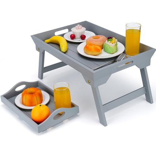 Table de lit pour ordinateur portable Cosmin, petite table bois blanche
