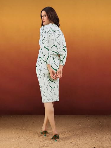 Image of PURVAJA Women's Puff Sleeve Midi Printed Co-Ords
