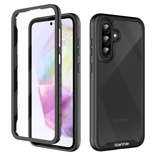 wahhle Compatible with Samsung Galaxy A56/A36 Case, Built in Screen Protector Full Body Shockproof Slim Fit Bumper Protective Phone Cover for Samsung A36/A56 5G Men Women-Black/Clear