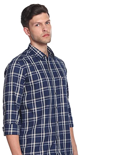 Image of Arrow Men's Cotton Checkered Slim Fit Shirt