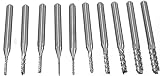 BREWIX Carbide Milling Cutter 10 Pieces/Set of 1/8" 0.8-3.175mm PCB Engraving Tool CNC End Mill Bit