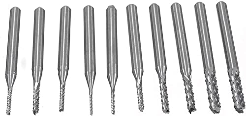 Brewix Carbide Milling Cutter 10 Pieces/Set Of 1/8" 0.8-3.175Mm Pcb Engraving Tool Cnc End Mill Bit Tool Milling Cutter For Rotating Tools Hobbing #TOP23