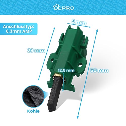 DL-pro Motorkohlen Set für Beko Blomberg 371202407 371202405 L24MF7 Candy Hoover 49028930 Kohlebürsten Kohlen grün für WMB WMD WTV Waschmaschine