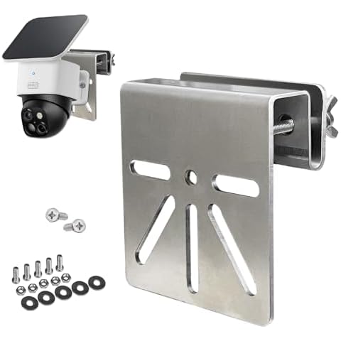 WiTi Gutter Mount Stainless Steel Bracket for Eufy Security SoloCam S340, Solar Security Camera Holder Anti-Rust Screws, No Drill Installation Compatible with IP PTZ DomeCameras Outdoor Cover