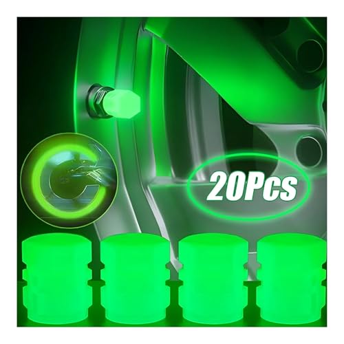 Tapas de Válvula para Neumáticos de Coche, Motocicleta y Bicicleta, Decoración Luminosa para Rueda, Accesorios de Tapón de Neumático (4 piezas Verde) miniatura 3