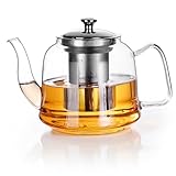 Teekanne Glas 1600ML, Teekanne Mit Siebeinsatz, Aus Glas Mit Sieb, Thermo Teezubereiter, Borosilikat...