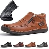The First Young Shoes Men, Men’S Handmade Premium Leather Slip-On Driving Boots Travel & Outdoor (Brown, Adult, Men, 10.5, Numeric, US Footwear Size System, Medium)