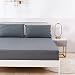 Sábana Bajera Ajustable para Cama 200 - Sábana Bajera Color Sólido 200x220 cm - Sabana de Microfibra para Colchón de hasta 35cm de Altura, Gris Oscuro