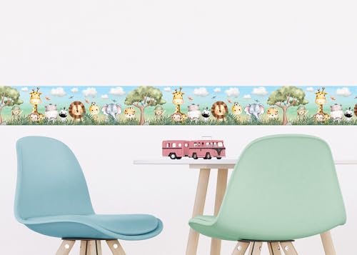 Bordes Adhesivos para Pared Infantil Safari Jungla 500x14 cm miniatura 3