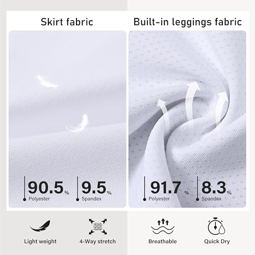 MoFiz Womens Knee Leght Tennis Skirt Skort with Inner Short Athletic Golf Work Zipper Pocket Skirt - Image 5