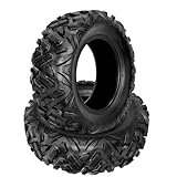 Heavy Duty 6PR 25x8x12 ATV Tires, Set of 2, Tubeless Four Wheeler & Mud Trail UTV Tires, All-Terrain Quad Tires for Sand, Rock & Gravel, Puncture Resistant, Fits 12' Rims