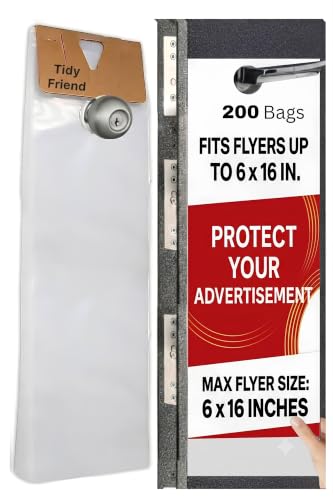 Plastic Door Hanger Bags 200 Pack - 6 x 19 In, Clear Door Hanger Bags