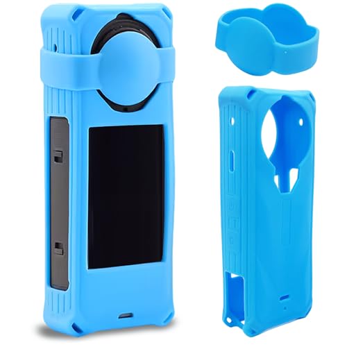 Silicone Protective Case for Insta360 X5, Camera Lens Protector Cover Accessories (Blue)
