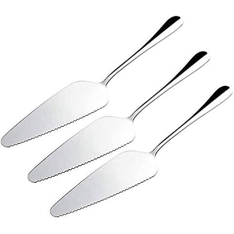 WIFUN 3PCS Cake Slice and Pie Server, Stainless Steel Cake Slicer and Server Cake Cutter with Serrated Edges for Cake Pizza Fruit Cutting Cover