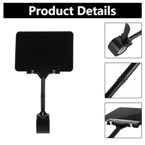 CYEER 10er Set Preisschilder mit Klammer (10x15cm), A6 Preishalter mit Doppelklemme, Wiederbeschreibbare Tafel-Clips für Gastronomie, Supermarkt, Buffet und Einzelhandel, Schwarz