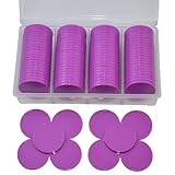 StarMall 100 Pieces Plastic Learning Countes Disks Bingo Chip Counting Discs Markers Tokens with Storage Case for Math Learning, Counting, Poker Chips Game, Bingo Chips Game (Light Purple)