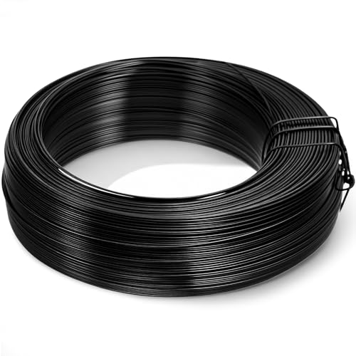 LEIFIDE Wire in Galvanized, 18 Gauge x 1000ft Hardware Cloth Roll Tie Tool Annealed Galvanized Steel Hobby Wire Flexible Reel for Home Decoration Industrial (Black)