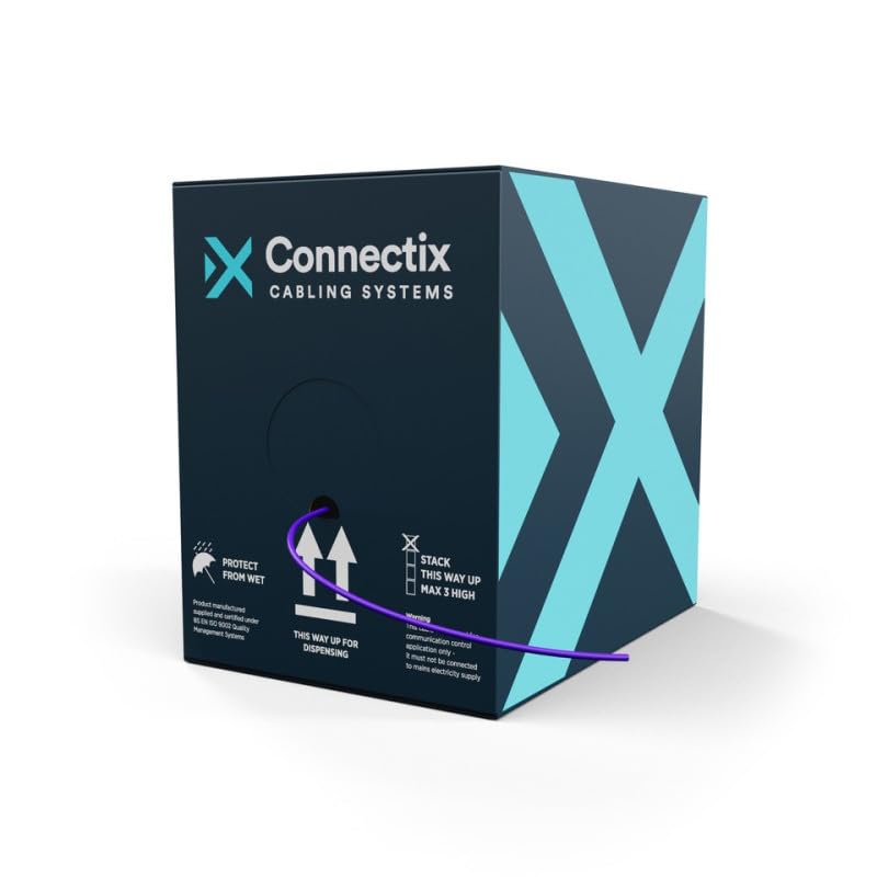 Cat6 Solid LSOH LSZH Cable 305m box Violet 100% Copper Data POE Lan Networking Ethernet