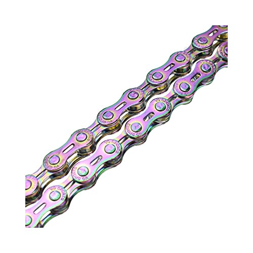 Vg Sports 6/7/8/9/10/11 Speed Bike Chains, Half Hollow/Full Hollow Lightweight Bicycle Chains For Road Bike/Mtb/Bmx, Rainbow 116 Links With Missing Link #TOP4